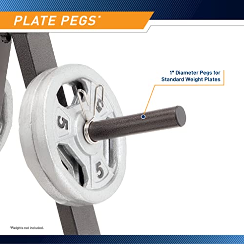 Marcy Standard Weight Plate Tree for 1-Inch Plates for Home Gym, 300 lb. Max. Capacity PT-5733