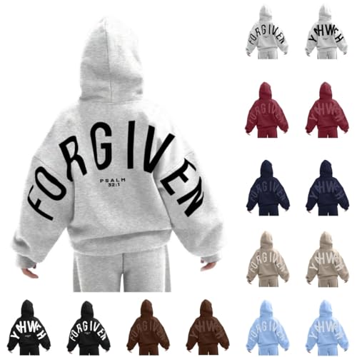 Forgiven Hoodie Men Women Letter Graphic Print Hoodies Oversized Pullover Sweatshirts Fashion Streetwear with Pockets