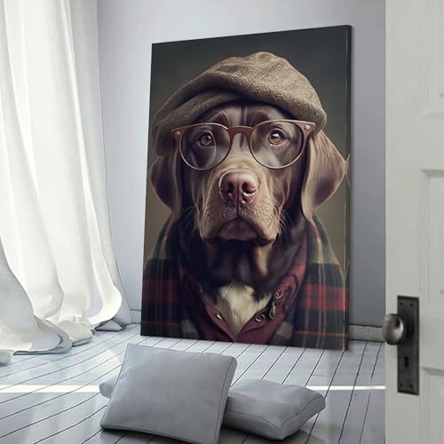 Cadeau adolescentes œuvres d'art pour les murs chien hipster 30x45