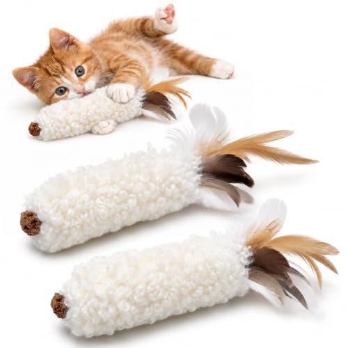 Agape Wool Cat Toys with Catnip & Silvervine Gall Fruit, Soft Plush Toys