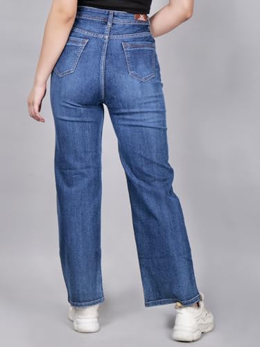 Image of Women's Reguler Fit Modern Regular High Rise Strechable Solid Clean Look Jeans- Dark Grey