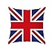 Beydodo Funda de Almohada,Bandera Británica,Fundas Cojines 45x45 Estampadas Fundas de Cojines Decorativos Azul Rojo