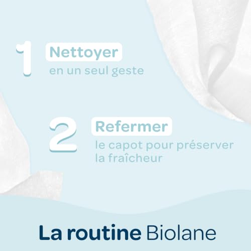 BIOLANE - Ściereczki czyszczące Pure Water - Zestaw 3x48 (144 chusteczki) - Z oczyszczoną wodą - Czyści i chroni - Ciało i Siedzisko - Skóra wrażliwa - Od urodzenia - Wyprodukowano we Francji