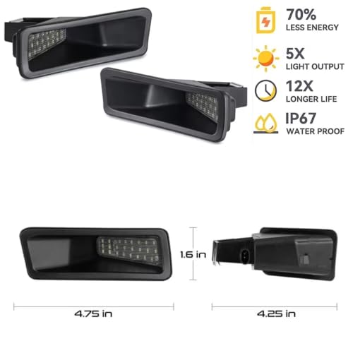 Lámparas luz LED placa matrícula para RAM 1500 con óptica transparente OEM 3