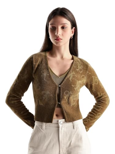 Image of Regular Fit Modal V-Neck Front-Open Sweater