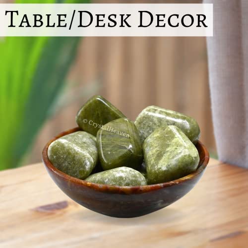 Image of Certified Vesuvianite Crystal Healing Tumbled Stone, Natural Polished Crystals for DIY Crafts, Manifestation, Meditation, Pooja Feng Shui and Reiki Healing (30 Grams)