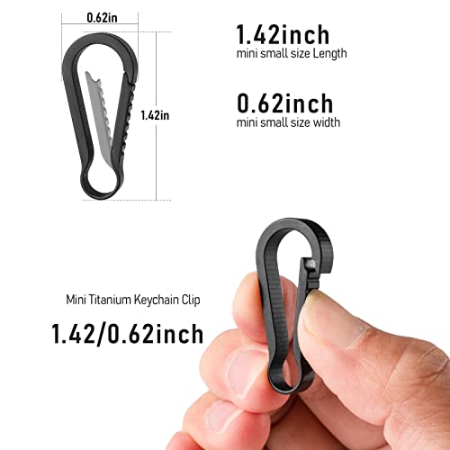 TISUR Titanium Key Ring Hooks, Small Carabiner Keychain Clip,Mini Snap Keyring Key Organizer Key Chain