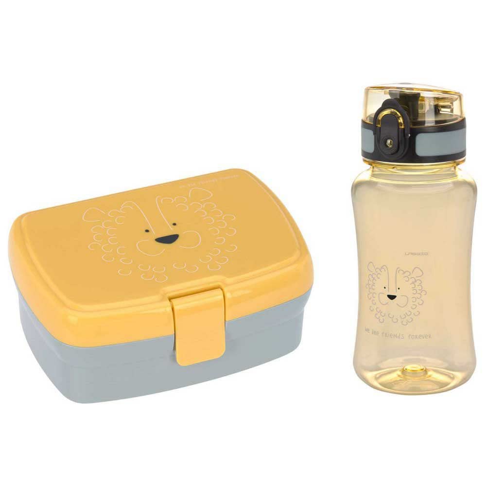 LÄSSIG 1210057832 Box Lunch Set About Friends Racoon (Lunchbox + Drinking Bottle), Polypropylene Thermoplastic Polyurethane