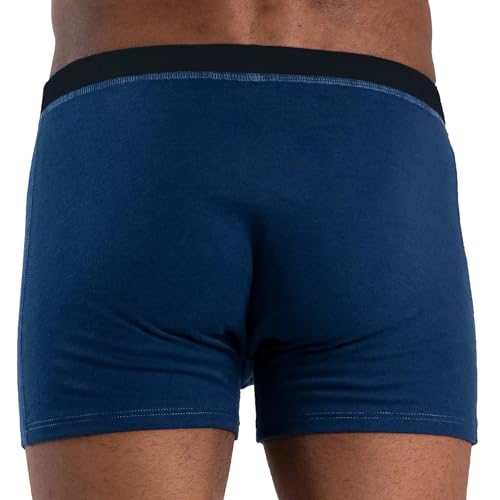 ayaecofashion Organic Pima Cotton Boxer Briefs for Men - Made in Peru Natural Blue M3