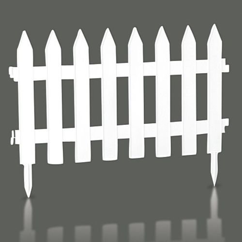 rg-vertrieb Gartenzaun 3,20m Weiß Zierzaun Lattenzaun Beetumrandung | 7 Module Kunststoff Zaun Friesenzaun | Höhe 35cm | Wetterfest, UV- & Frostsicher | Einfache Klick-Montage