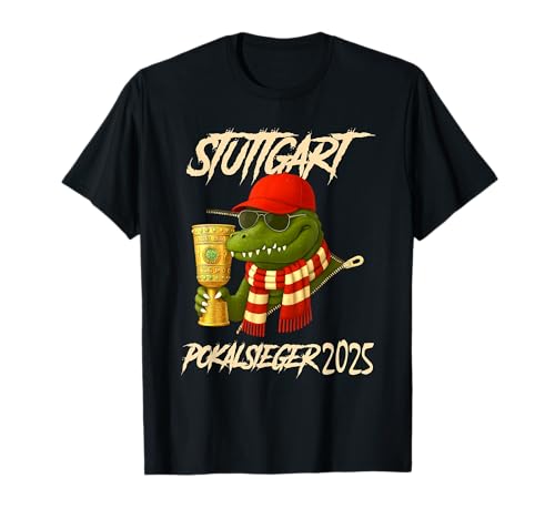 Stuttgart Pokalsieger 2025 - Fußball - VFB Krokodil T-Shirt