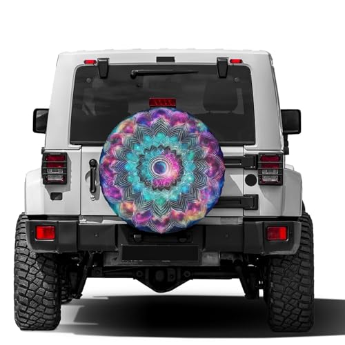 Image of Dazzling Mandala Bohemian Spare Tire Cover Dust-Proof Wheel Tire Cover Fit Trailer, RV, SUV and Many Vehicle 15 Inch
