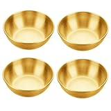Opatiny Juego de 4 platos de acero inoxidable para salsa, 82 x 82 x 28 cm, cuencos para salsas, frutos secos y aperitivos, lavavajillas y apilables, hogar, restaurante o barbacoa