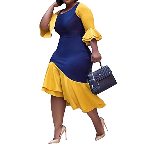 blue and yellow dresses for women Isabelle Blue Yellow Float Sleeve Maxi Dress Scarlett & Jo