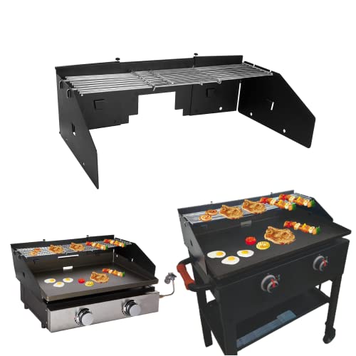 Wind screen and griddle warming rack set for 22"-28" griddles