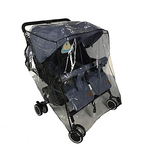 Twins Stroller Raincoat for Side by Side Stroller Weather Shield, Double Stroller Rain Cover/Wind Shield/Dust Cover