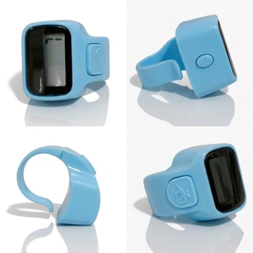 Image of Digital Ring Counter, LCD Display, Finger Tally Clicker for Meditation and Prayer, Ring Style (Pack of 1) (Sky Blue)