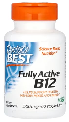 Doctor's Best - Fully Active B12 (1500mcg) | Unterstützt Energieproduktion und Nervengesundheit - 60 Veggie-Kapseln