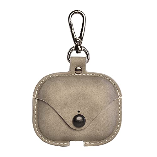 Image of Emmett Case Compatible with Airpods Pro, Premium PU Leather AirPods Pro Case Cover (Grey)