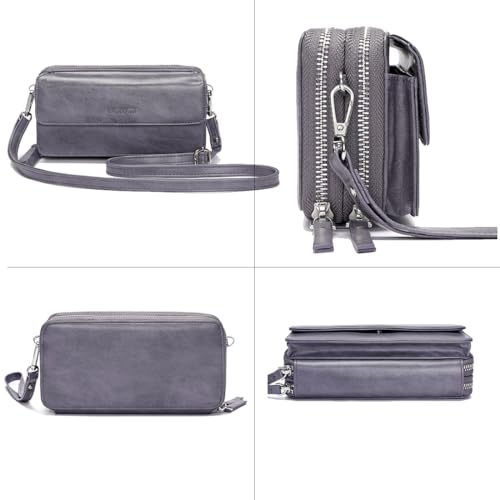 Image of Lanyani RFID Crossbody Wallet Wristlet Purse with Phone Pocket For Women Vegan Leather