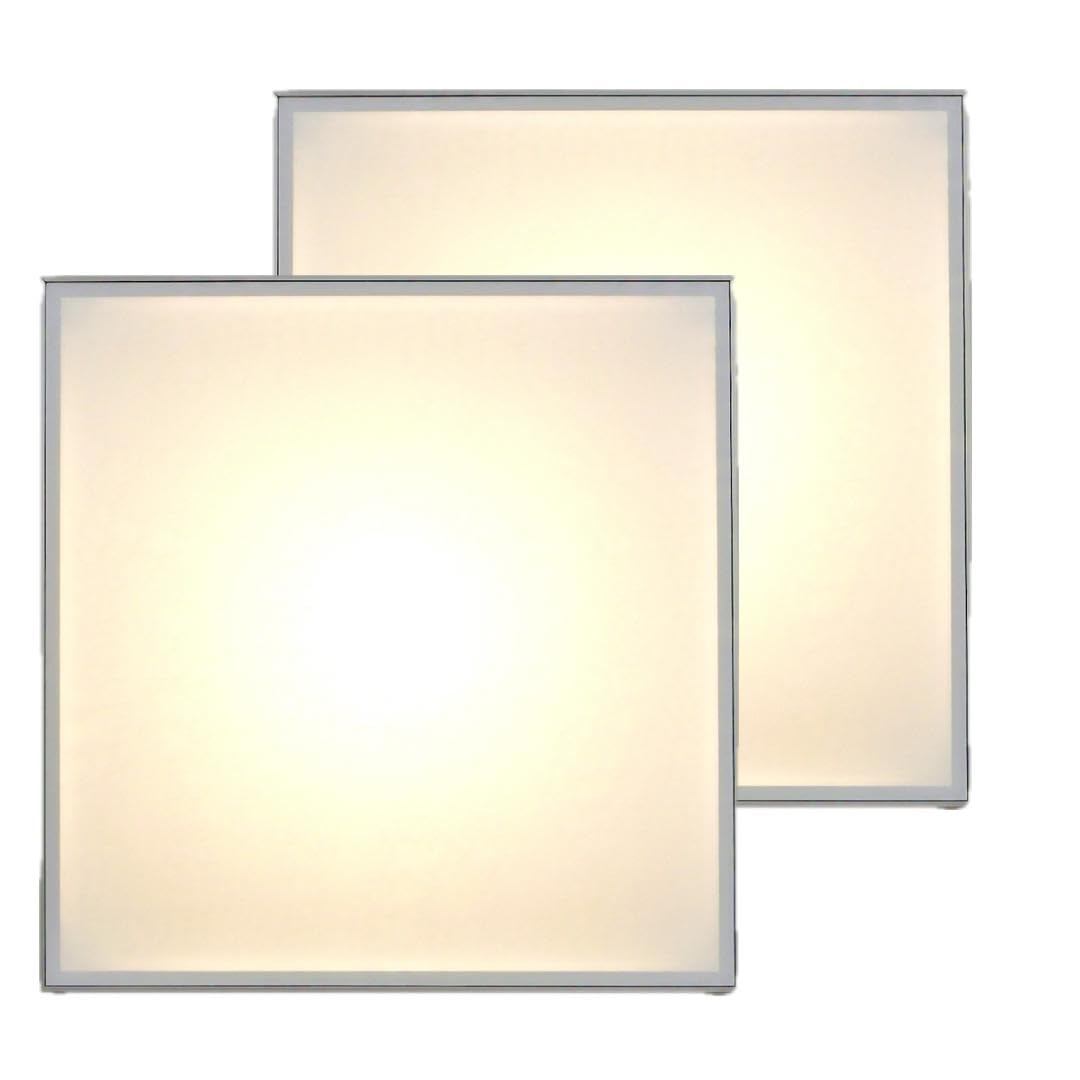 WTFSLED PANEL LIGHT 60 X 60 SQUARE Aluminium (PACK OF 4) Warm White 60W LED Ceiling Light,Flat Panel Lamp for Home Improvement,Kitchen,Living Room,Office,Supermarket,Hospital,Corridor,etcs 2YEARS