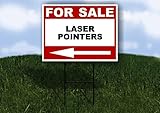 LASER POINTERS For Sale White Red Black Left Arrow 1 Single Sided 18x24 in Yard Road Sign w/Stand