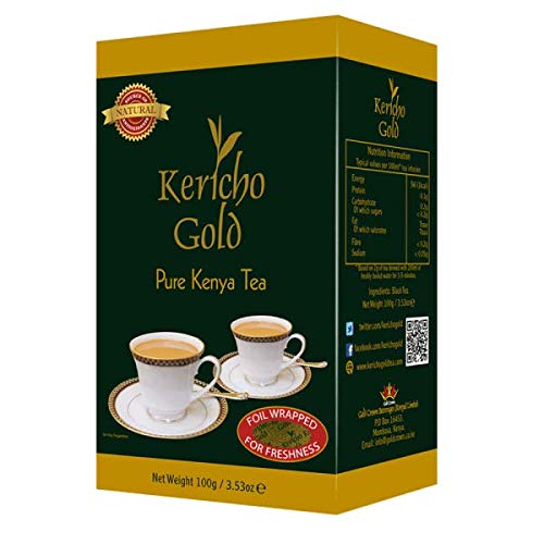 Kericho gold Kenyan Tea (Black Tea, 100 Grams Pure Tea Leaves Majani Chai, 3.53oz)