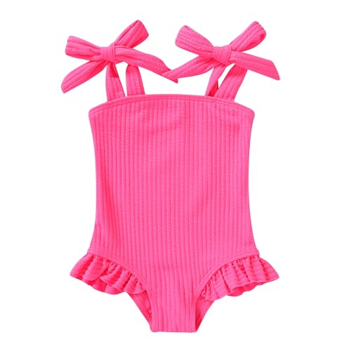Image of YOUNGER TREE Toddler Swimsuit Girl Color Block Stripe One-Piece Swimwear Baby Girl Bathing Suits