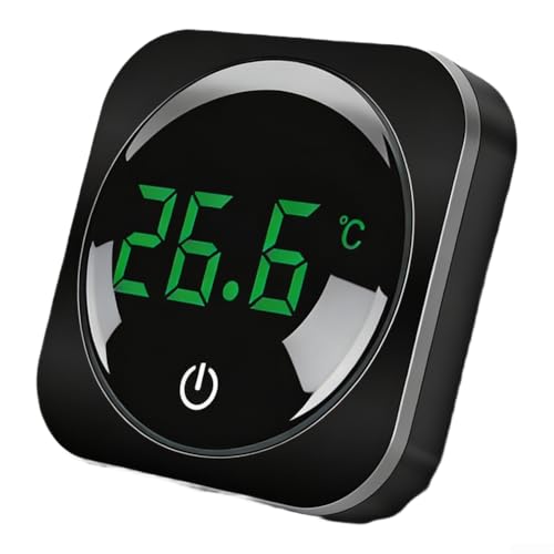 SageFurned Termómetro digital inteligente para peceras – Pantalla LED a ±0.-12.8 °C, alarma para acuario, tanque de tortuga, peces Betta y más | 5-200 galones | Alertas de temperatura alta/baja (negro