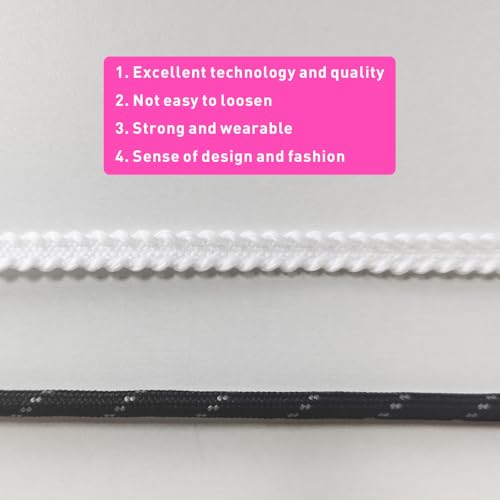 Image of 4Pcs Mixed Color Shoe Laces for Sneaker, Flat Leather Round Shoelaces Replacement Laces kit