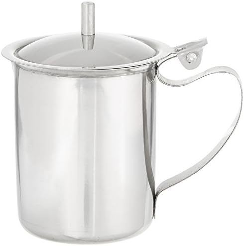 Winco Stainless Steel Creamer with Cover, 10-Ounce, Medium