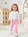 ZUEMET 3 Pack Baby Girls Flare Leggings Toddler Bell Bottoms Pants Infant Girl Soft Cotton Clothes Size 3T Black+Light Gray+Light Pink