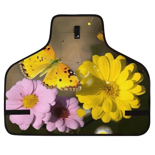 Delantal de trabajo Butterfly Flower con múltiples bolsillos miniatura 1
