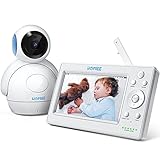 HOMIEE Baby Monitor,Video Baby Monitor with 720P 5'HD LCD Display, 960ft Wireless Connection,Wall-mountable,Night Vision,Sound &Temperature Alarm,Lullabies,Two-Way Audio (Blue)