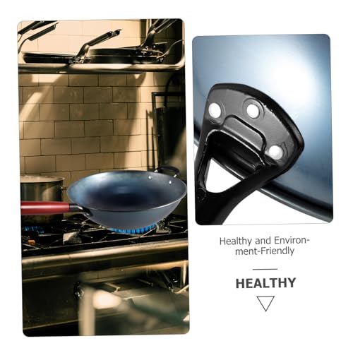 Wok de hierro con mango de madera antiadherente miniatura 6