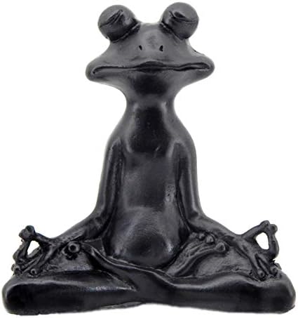 Bellaa 23101 Yoga Frog Statue Lotus Meditation Pose Good Luck Feng Shui Vastu 6 Inches