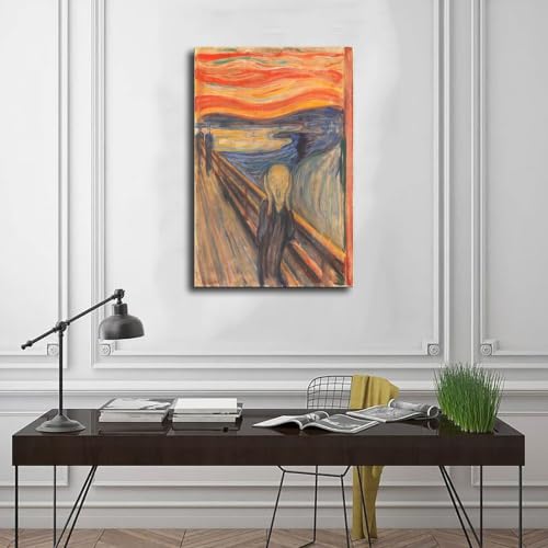 Impression sur toile The Scream Edvard Munch cadre suspendu 40x60 cm - 3