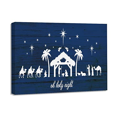 Impression sur toile Oh Holy Night de Noël pour décoration murale 40x50 cm