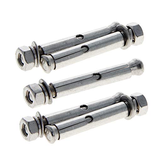 MroMax M6x50mm 304 Stainless Steel Expansion Bolts Hex Nuts Sleeve Anchor Fastener for Fence Home Installation Air Conditioning 5pcs
