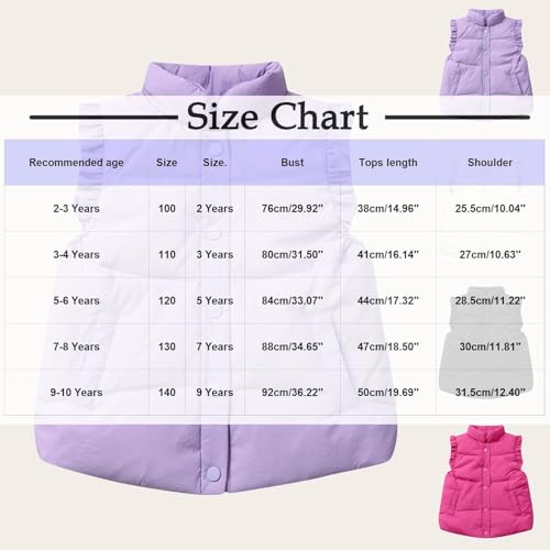 Quilted Puffer Vest for Toddler Girls Stand Collar Lightweight Winter Jacket Outwear Kids Warm Sleeveless Coats3