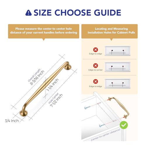 Image of Ravinte 5 Pack 7-1 /2 Inch Champagne Bronze Kitchen Cabinet Handles Solid Zinc Alloy Cabinet Pulls Cupboard & Drawer Handles