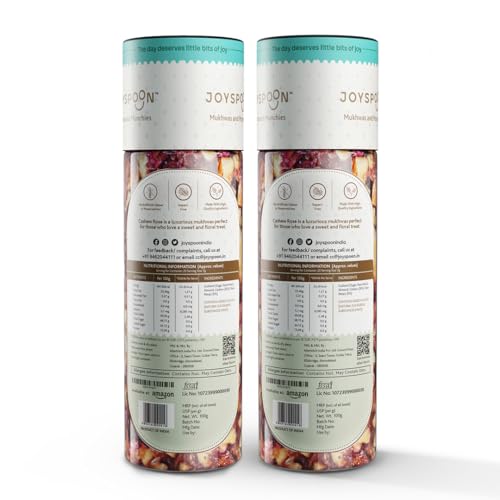 Image of JoySpoon Cashew Rose Mukhwas Mouth Freshener, 200g Cashews, Almonds, Coconut, Dates & Fennel Seeds, Pack of 2