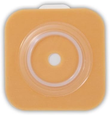 Convatec SUR-FIT Natura Two-Piece Cut-to-Fit, Stomahesive Skin Barrier with Tape Collar, Tan, 45mm (1 3/4") Flange, Overall Dimension 4" x 4", 10/BX
