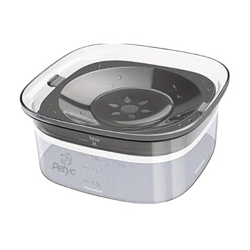 Bebedouro Automático Pelo Seco 2L PETYC Premium Design, 20x11 cm, Produto Petshop Raças de Pelo Longo (Cinza)