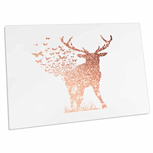 3dRose Sparkle Shiny Pink Glitter Deer - Desk Pad miniatura 1