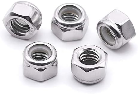 1/4"-20 Nylon Insert Hex Lock Nuts, Allen Hex Drive, 304 Stainless Steel 18-8, Full Thread, Coarse Thread UNC, Pack of 25