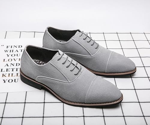 Santimon Men's Oxford Dress Shoes Classic Lace-Up Suede Formal Shoe, Comfortable Business Shoes for Office3