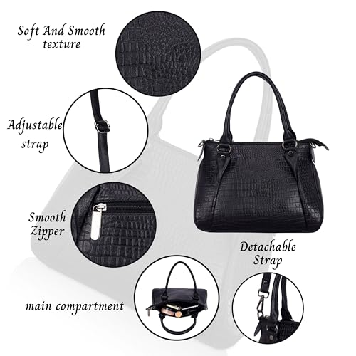Image of DORPER MONEY Hill Full-Grain Durable Leather Top-Handle satchel Tote Handbags & Shoulder Sling Bags For Women Office Branded Stylish Latest