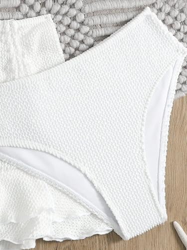 Girl's 3 Piece Bikini Sets High Waisted O Ring Wireless Swimsuits Bathing Suit with Cover Up Skirts4