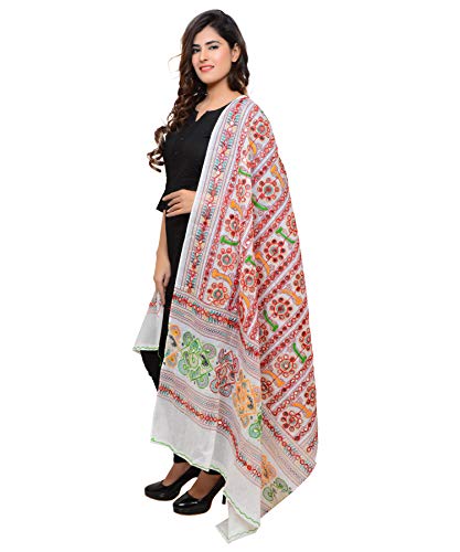 Banjara India Women's Embroidered Kutchwork Cotton Dupatta Bharchak VIP